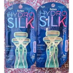 2 Schick Hydro Silk 5-Blades Expert Care Women's Disposable Razors, 6 Count